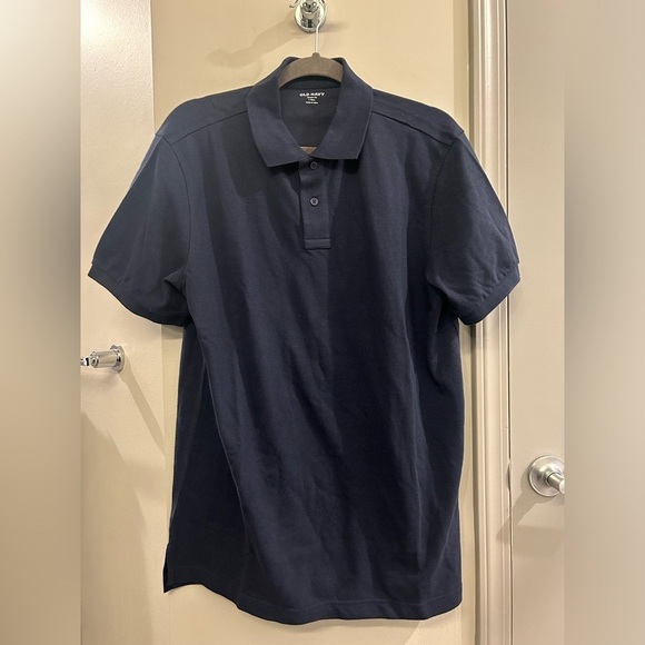 Old Navy Polo Shirt Short Sleeve Mens Large Tall Navy Blue Preppy Uniform - Picture 1 of 7